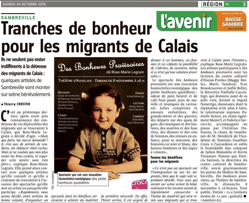 L'Avenir - le 24/10/2015