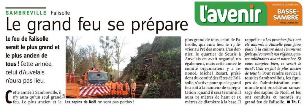 L'Avenir du 15/01/2016