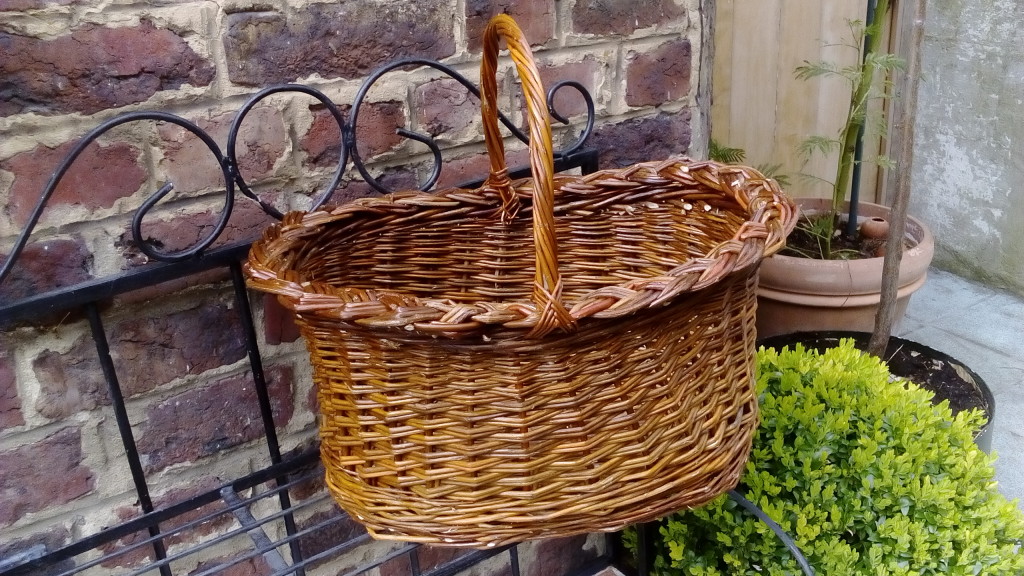 panier oval double crocane bord tressé